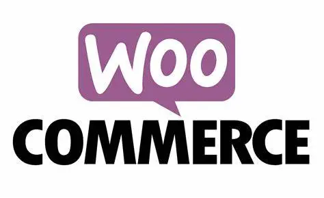 Logo of WooCommerce featuring the word "Woo" in a white font on a purple speech bubble above the word “Commerce” in a bold black font, symbolizing streamlined fulfillment and picking processes.